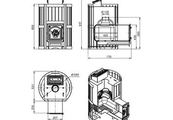Чугунная печь для бани ЭТНА Стандарт 18 (ДТ-4) Закрытая каменка 3
