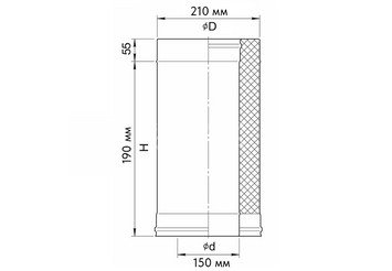 Сэндвич 0,25 м (AISI 430/0,5мм + нерж.) Ф150х210, Ferrum GS 30-50 2