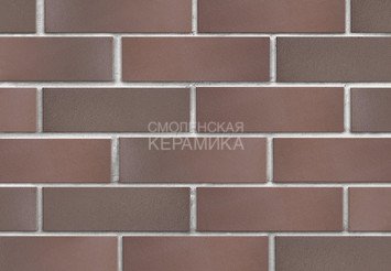 Клинкер фасадный ЛСР «Брюгге» темно-терракотовый флэш гладкий 2