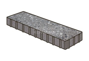 Гранитная тротуарная плитка Готика, Плита Granite FINO, 500x125x100, Галенит 1