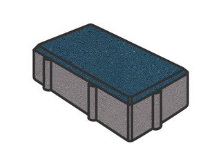 Тротуарная плитка Готика, "Брусчатка Profi", 200x100x70 мм, синий