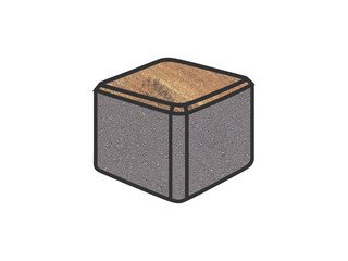 Тротуарная плитка Готика, "Куб Natur", 80x80x80 мм, марс