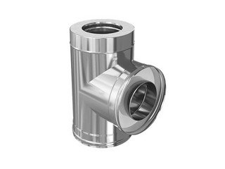 Сэндвич-тройник 90° (304/0,8мм + нерж.+ ceramics) Ф150х210, Ferrum Austenite