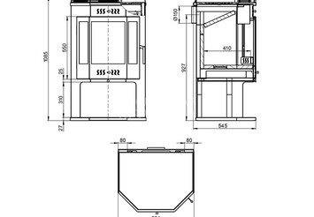 Печь-Камин ASTON 12 кВт (200 м3) Призматик с плитой (Талькохлорит) 5