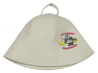 Шапка д/сауны вышивка Настоящий полковник с кружкой пива (ЭС)