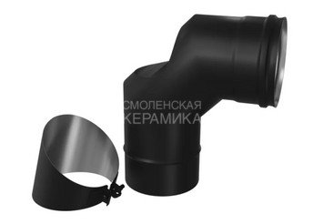 Колено-ревизия угол 90° (430/0,8 мм / эмаль /600° черная) Ф115 BLACKSIDE 1