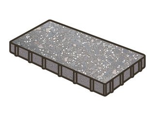 Гранитная тротуарная плитка Готика, Плита Granite FINO, 600x300x80, Ильменит