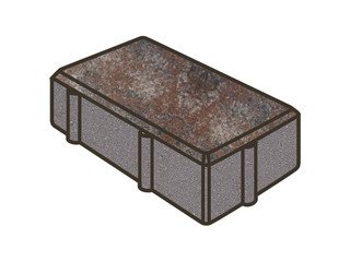 Тротуарная плитка Готика, "Брусчатка Natur", 200x100x70 мм, нептун