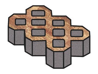 Тротуарная плитка Готика, "Экопарковка Natur", 100 мм, клинкер