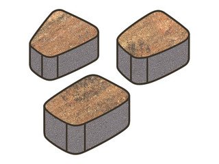 Тротуарная плитка Готика, "Веер Natur", 60 мм, марс