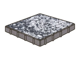 Гранитная тротуарная плитка Готика, Квадрат Granite FINO, 600x600x100, Диорит