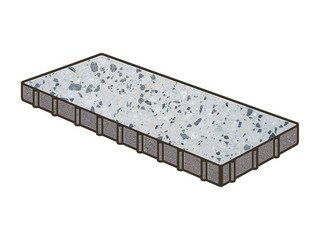 Гранитная тротуарная плитка Готика, Плита Granite FINO, 800x400x100, Грис Парга