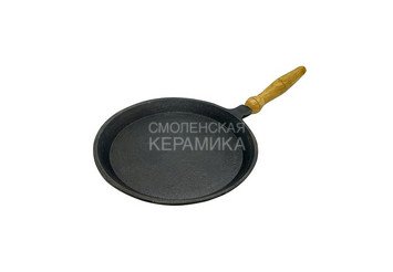 Сковорода блинная 220х15 мм, чугун съемная дер. ручка, Davr Metall Узбекистан 1