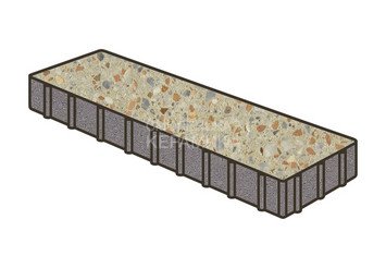 Гранитная тротуарная плитка Готика, Плита Granite FINO, 500x125x100, Зарф 1