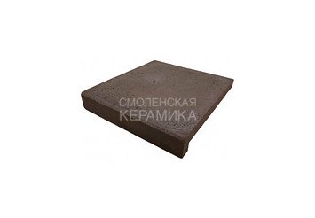 Минеральная ступень ручной формовки угловая Real Brick шоколад 1