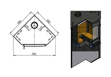 Камин ЭТНА (БКД) угловой 
