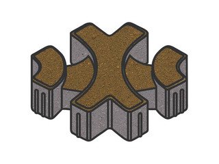 Тротуарная плитка Готика, "Эко-фантазия Profi", 80 мм, желтый