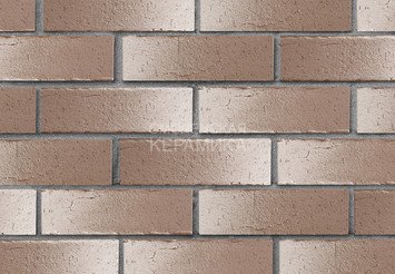 Клинкер фасадный ЛСР «Нарвик» коричневый с белым винтаж 3