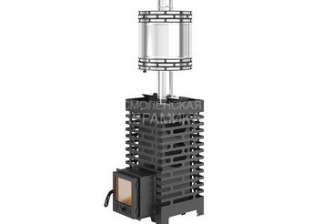 Печь для бани ASTON 20 стекло с баком на трубе 50л Ø115 (AISI 439) (круглый) 1