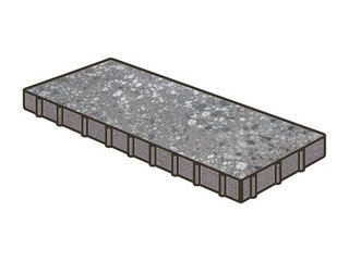 Гранитная тротуарная плитка Готика, Плита Granite FINO, 500x250x120, Галенит