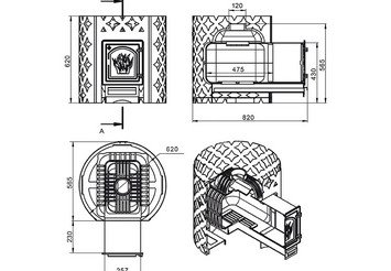 Чугунная печь для бани ЭТНА 24 (ДТ-4) 3