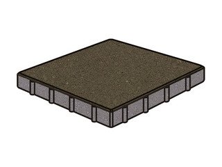 Тротуарная плитка Готика, "Квадрат Profi", 600x600x100 мм, темно-серый
