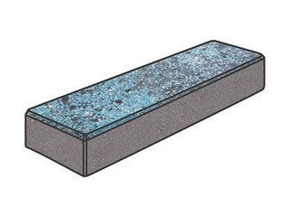 Гранитная тротуарная плитка Готика, Паркет Granite FINO, 300x100x80, Азул Бахия