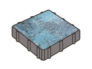 Гранитная тротуарная плитка Готика, Квадрат Granite FINO, 400x400x80, Азул Бахия