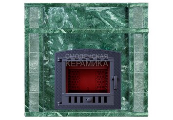 Портал для банной печи из камня Змеевик Premium 2