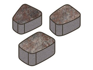 Тротуарная плитка Готика, "Веер Natur", 60 мм, нептун