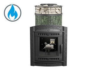 Печь банная «Атмосфера L» Змеевик ламель+сетка с газовой горелкой