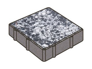 Гранитная тротуарная плитка Готика, Квадрат Granite FINO, 200x200x80, Диорит