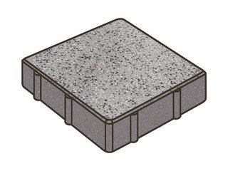 Гранитная тротуарная плитка Готика, Квадрат Granite FINO, 200x200x80, Цветок Урала