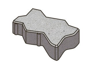 Тротуарная плитка Готика, Зигзаг/Волна Premiun Gold, 225x112,5x100 мм, цвет Голд Кристалл