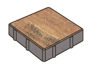 Тротуарная плитка Готика, "Квадрат Natur", 200x200x60 мм, марс