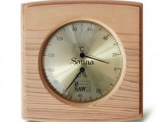 Термометр+гигрометр SAWO прямоугольный с изгибом 170х175мм кедр 285-TНD