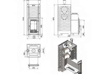 Печь для бани ASTON 24 INOX (310) Long 3