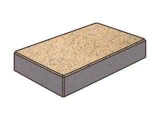 Гранитная тротуарная плитка Готика, Картано Granite FINO, 60 мм, Жельтау