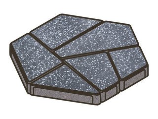 Гранитная тротуарная плитка Готика, Полигональ Granite FINO, 80 мм, Суховязкий