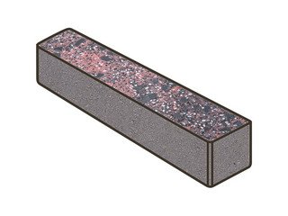 Гранитная тротуарная плитка Готика, Ригель Granite FINO, 360x80x100, Дымовский