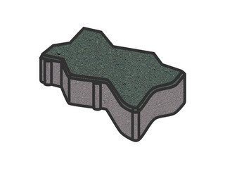 Тротуарная плитка Готика, "Зигзаг/Волна Profi", 100 мм, зеленый