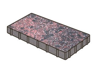 Гранитная тротуарная плитка Готика, Плита Granite FINO, 600x400x60, Дымовский