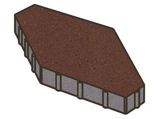 Тротуарная плитка Готика, "Зарядье Profi", 100 мм, красный