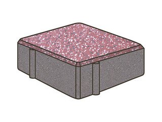 Гранитная тротуарная плитка Готика, Квадрат Granite FINO, 100x100x60, Емельяновский