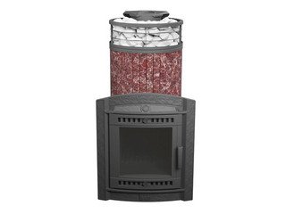 Печь банная "Атмосфера XL" Россо Леванто ламель+сетка С ТОННЕЛЕМ