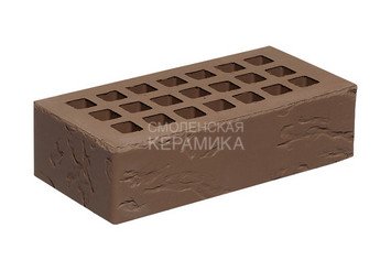 Кирпич облицовочный керамический ЖКЗ Темно-коричневый Рустик 1НФ 5