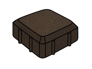 Тротуарная плитка Готика, "Старая площадь Profi", 60 мм, темно-коричневый