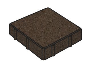 Тротуарная плитка Готика, "Квадрат Profi", 200x200x60 мм, темно-коричневый