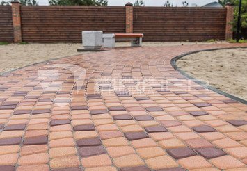 Тротуарная плитка BRAER Классико круговая, Винный 6