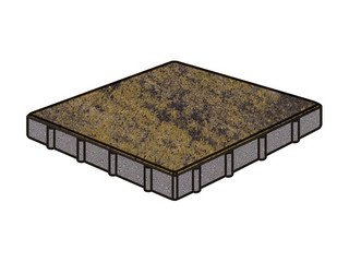 Тротуарная плитка Готика, "Квадрат Natur", 400x400x100 мм, лимончелло